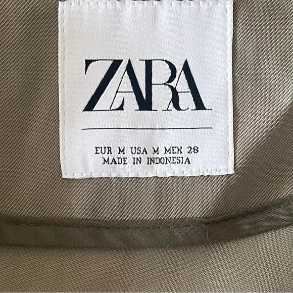 ZARA Elegant Olive Green Women's Trench Over Coat - Picture 10 of 12